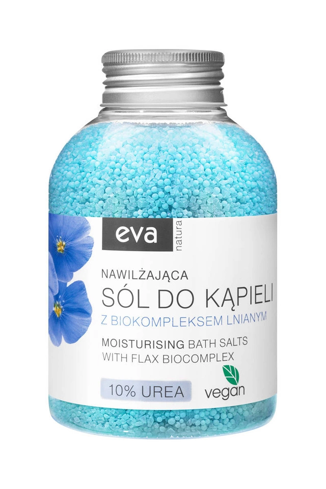 Eva Natura nawilżająca sól do kąpieli z biokompleksem lnianym + 10% urea 600g