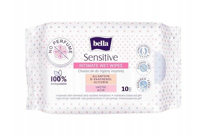 Chusteczki Bella do higieny intymnej sensitive 10 szt