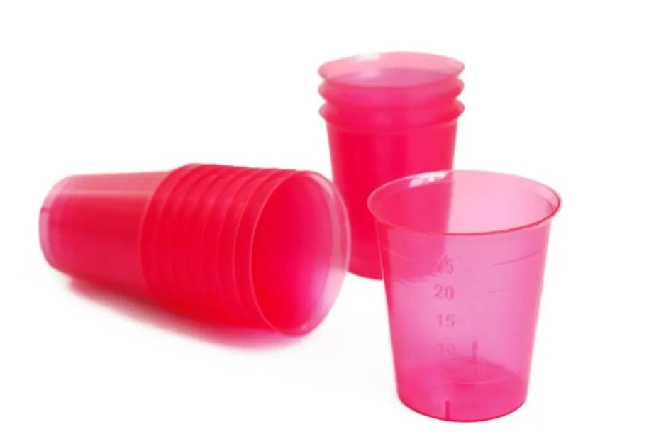 Kieliszki Plastikowe do leków 90 SZT czerwone